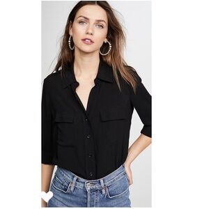 L’Agence Lunetta Blouse in Black.